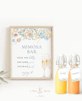 Mimosa Bar Sign | Modern Floral Mimosa Bar Sign | Bridal Shower Mimosa Bar | Mimosa Juice Tags | Wildflower Floral Bridal Shower | W8