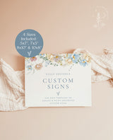 Floral Custom Sign Template | Wildflower Bridal Shower Sign | Floral Baby Shower Sign | Gender Neutral Shower Sign | Boy Baby Shower | W8