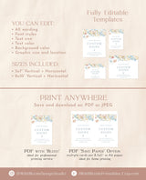 Floral Custom Sign Template | Wildflower Bridal Shower Sign
