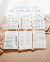 Boho Baby Shower Games | Boy Baby Shower Bundle