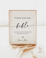 Please Sign Bible Guestbook Sign | Minimalist Wedding Guestbook