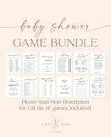 Baby Shower Game Bundle | Minimalist Baby Shower | Gender Neutral Baby Shower | Modern Baby Shower Games | Editable Template | M9