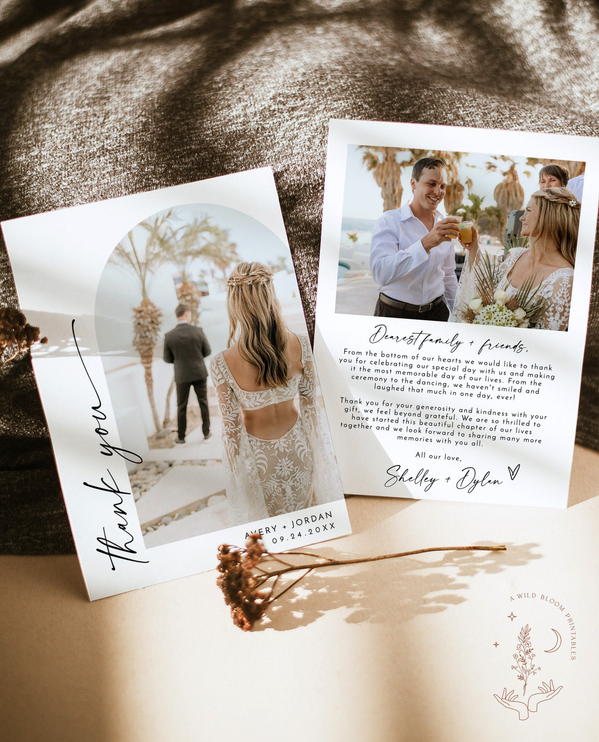 Modern Wedding Photo Thank You Card | Minimalist Wedding Thank You Card