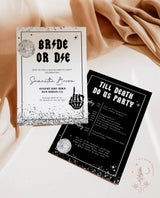 Bride or Die Bachelorette Invitation Template | Till Death Do Us Party Bachelorette