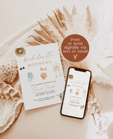Bachelorette Party Invitation Template | Tropical Bachelorette Itinerary