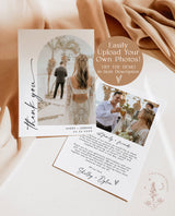 Modern Wedding Photo Thank You Card | Minimalist Wedding Thank You Card