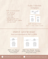 Table Seating Chart Template | Minimalist Wedding Seating Cards