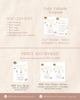 Bachelorette Party Invitation Template | Tropical Bachelorette Itinerary
