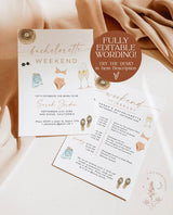 Bachelorette Party Invitation Template | Tropical Bachelorette Itinerary