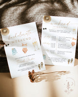 Bachelorette Party Invitation Template | Tropical Bachelorette Itinerary