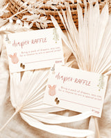 Modern Minimalist Diaper Raffle Card | Boho Diaper Raffle Ticket