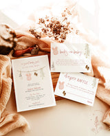 Girl Baby Shower Invitation | Boho Baby Shower Invite Bundle