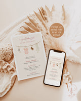 Girl Baby Shower Invitation | Boho Baby Shower Invite Bundle