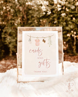 Cards and Gifts Sign Template | Boho Baby Shower Sign