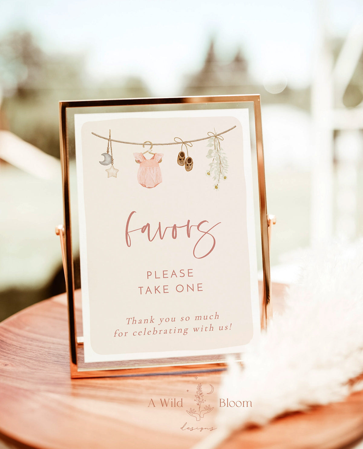 Baby Shower Favors Sign | Girl Baby Shower