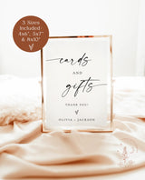 Cards and Gifts Sign Template | Modern Minimalist Wedding Sign