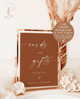 Cards and Gifts Sign Template | Modern Minimalist Wedding Sign