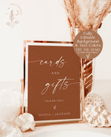 Cards and Gifts Sign Template | Modern Minimalist Wedding Sign