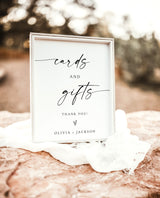 Cards and Gifts Sign Template | Modern Minimalist Wedding Sign