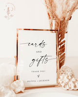 Cards and Gifts Sign Template | Modern Minimalist Wedding Sign