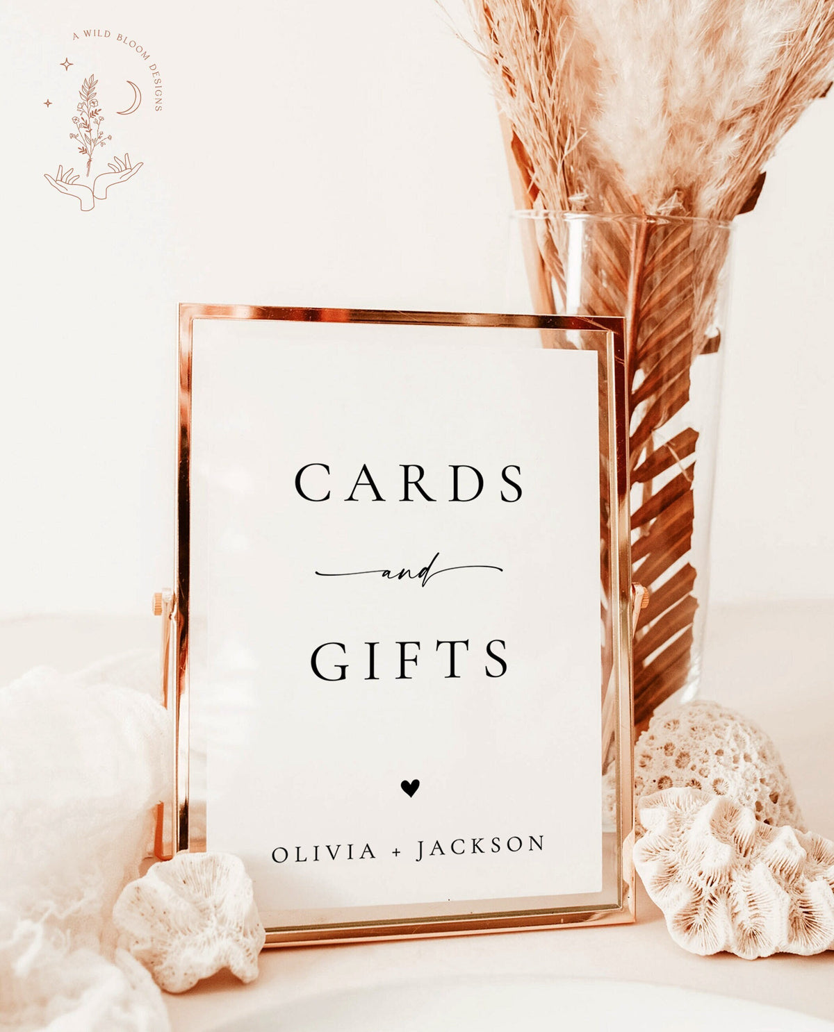 Minimalist Cards and Gifts Sign | Modern Wedding Sign Template