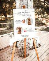 Signature Drinks Sign Template | Pet Signature Cocktail Sign