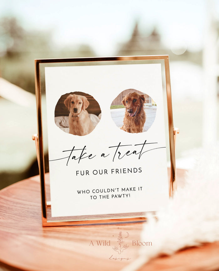 Wedding Favor Sign Template | Dog Treat Wedding Favors Sign