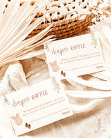 Modern Minimalist Diaper Raffle Card | Boho Diaper Raffle Ticket