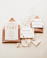 Girl Baby Shower Invitation | Boho Baby Shower Invite Bundle