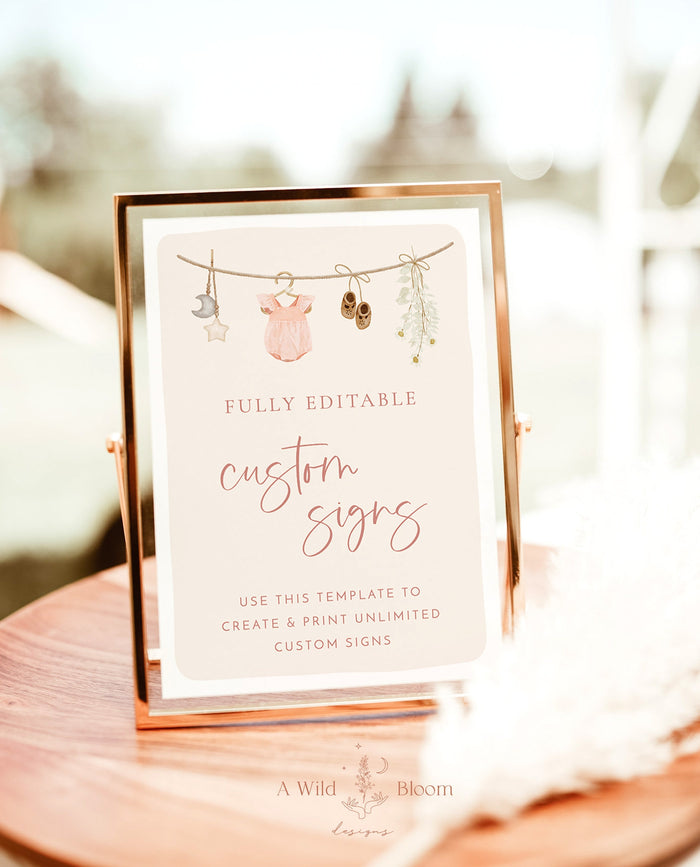 Baby Shower Custom Signs | Modern Shower Sign