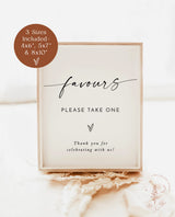 Minimalist Favours Sign Template | Modern Wedding Favours Sign