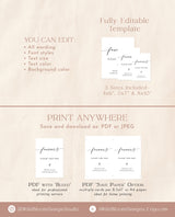 Minimalist Favours Sign Template | Modern Wedding Favours Sign