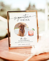 Signature Drinks Sign Template | Pet Signature Cocktail Sign | Minimalist Wedding Bar Menu | His and Hers Bar Sign | Editable Template | M9