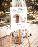 Signature Drinks Sign Template | Pet Signature Cocktail Sign | Minimalist Wedding Bar Menu | His and Hers Bar Sign | Editable Template | M9