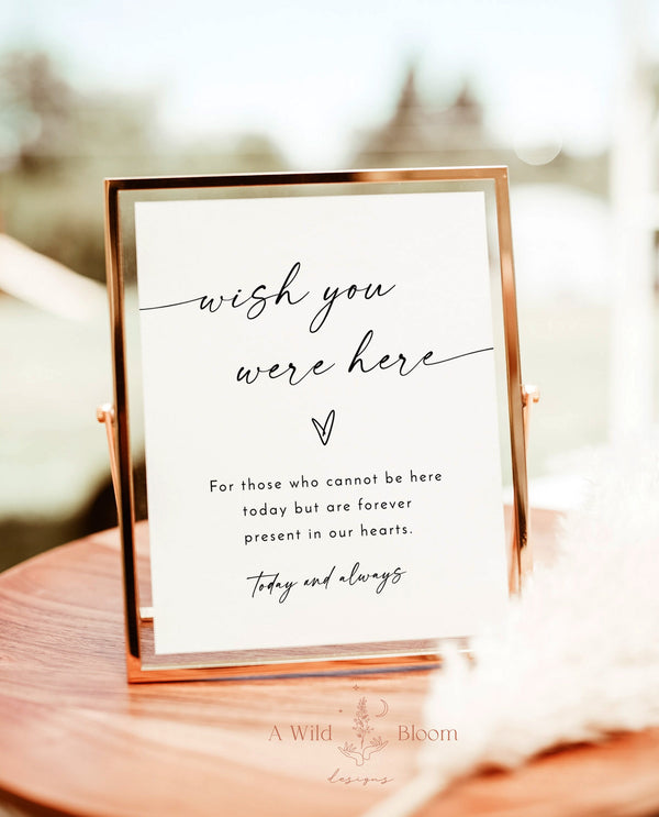 In Loving Memory Sign Template | Minimalist Wedding Memorial Sign | Until We Meet Again | Forever in Our Hearts | Memory Table Sign | M9