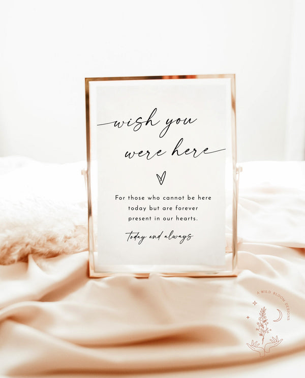 In Loving Memory Sign Template | Minimalist Wedding Memorial Sign | Until We Meet Again | Forever in Our Hearts | Memory Table Sign | M9