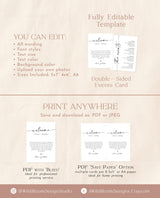 Minimalist Wedding Events Card | Modern Weekend Events