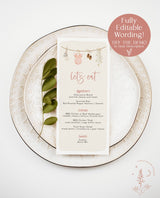 Boho Baby Shower Menu | Baby Shower Menu