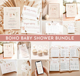 Boho Baby Shower Bundle | Girl Baby Shower Bundle | Pink Girl Baby Shower | Clothes Baby Shower | Baby Shower Bundle | Editable Template, C2