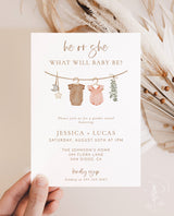 Gender Reveal Invitation Template | Minimalist Gender Reveal Party Invite