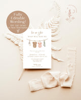 Gender Reveal Invitation Template | Minimalist Gender Reveal Party Invite