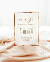 Wear Your Guess Game Sign | He or She What Will Baby Be Sign