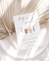 Gender Reveal Invitation Template | Modern Gender Neutral Reveal Invite