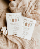 Gender Reveal Invitation Template | Modern Gender Neutral Reveal Invite