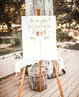 He or She What Will Baby Be Sign | Gender Guess Board