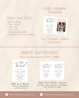 Elopement Announcement Template | Elopement Reception Invitation