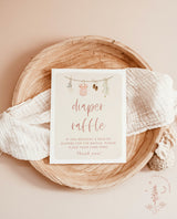 Diaper Raffle Baby Shower Sign | Boho Baby Shower Sign