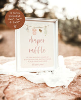 Diaper Raffle Baby Shower Sign | Boho Baby Shower Sign