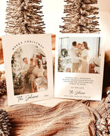 Photo Christmas Card Template | Minimalist Christmas Card | Arch Photo Merry Christmas Card | Boho Holiday Card | Editable Template M9