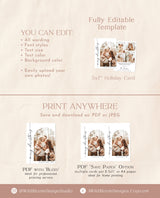 Photo Christmas Card Template | Boho Holiday Card